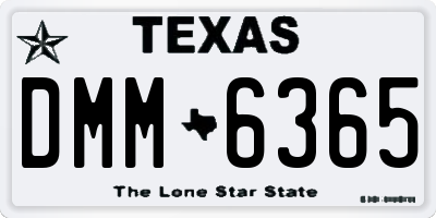 TX license plate DMM6365