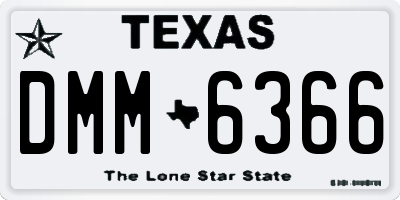 TX license plate DMM6366