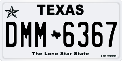 TX license plate DMM6367