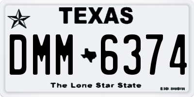 TX license plate DMM6374