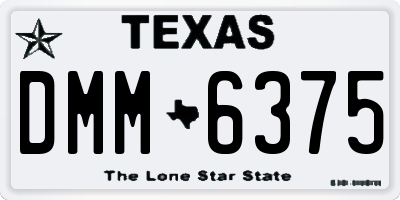 TX license plate DMM6375
