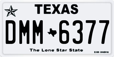 TX license plate DMM6377