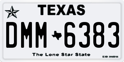 TX license plate DMM6383