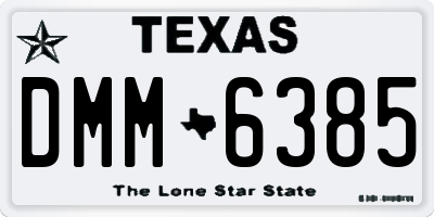 TX license plate DMM6385