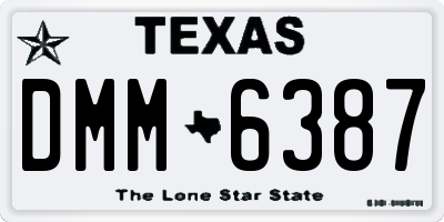 TX license plate DMM6387