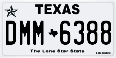 TX license plate DMM6388