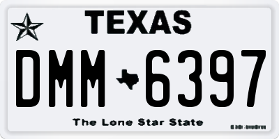 TX license plate DMM6397