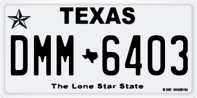 TX license plate DMM6403