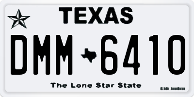 TX license plate DMM6410