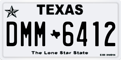 TX license plate DMM6412