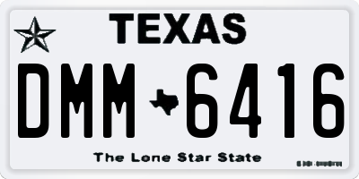 TX license plate DMM6416