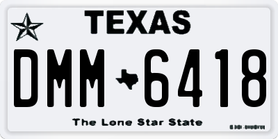 TX license plate DMM6418