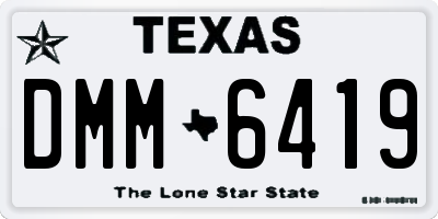 TX license plate DMM6419