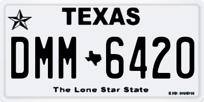 TX license plate DMM6420