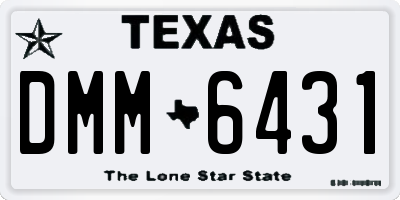 TX license plate DMM6431