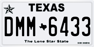 TX license plate DMM6433