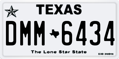 TX license plate DMM6434
