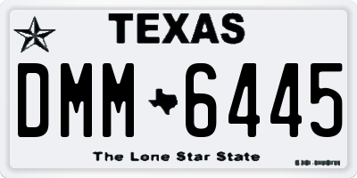 TX license plate DMM6445