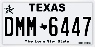 TX license plate DMM6447