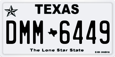 TX license plate DMM6449
