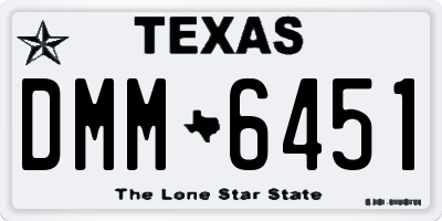 TX license plate DMM6451