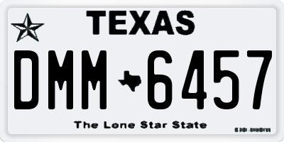 TX license plate DMM6457