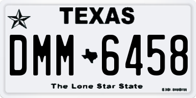 TX license plate DMM6458