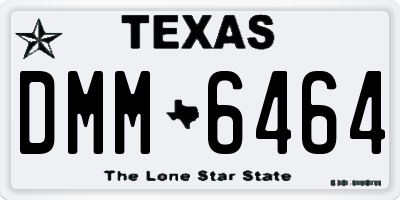 TX license plate DMM6464