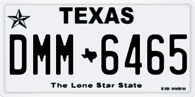 TX license plate DMM6465