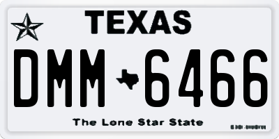 TX license plate DMM6466