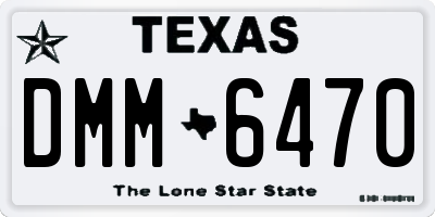 TX license plate DMM6470