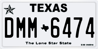 TX license plate DMM6474
