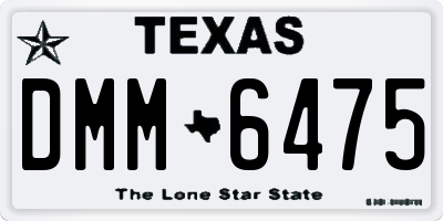 TX license plate DMM6475
