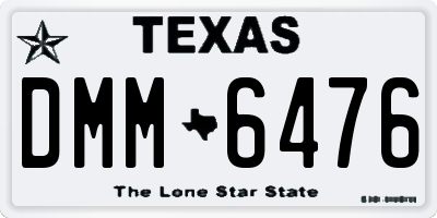 TX license plate DMM6476