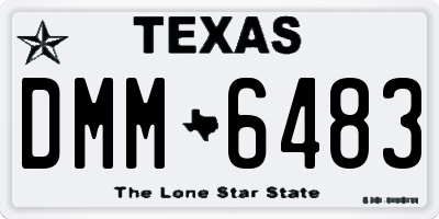 TX license plate DMM6483