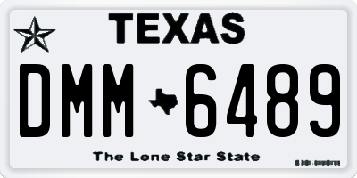 TX license plate DMM6489