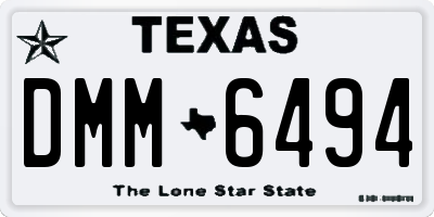 TX license plate DMM6494