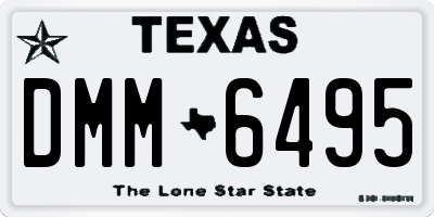 TX license plate DMM6495