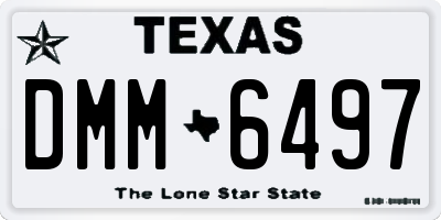 TX license plate DMM6497