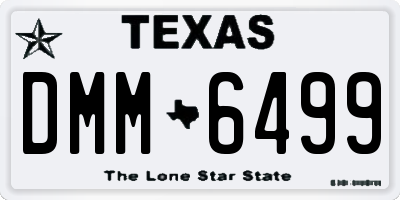 TX license plate DMM6499