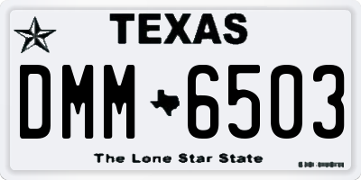 TX license plate DMM6503