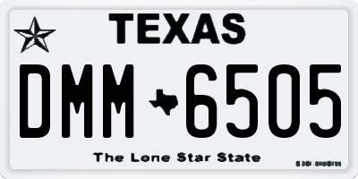 TX license plate DMM6505
