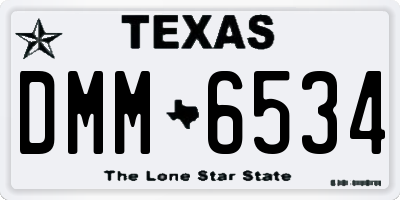 TX license plate DMM6534