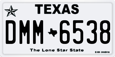TX license plate DMM6538