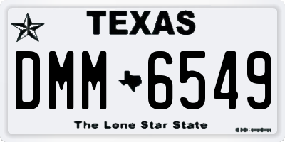 TX license plate DMM6549