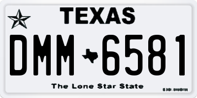 TX license plate DMM6581