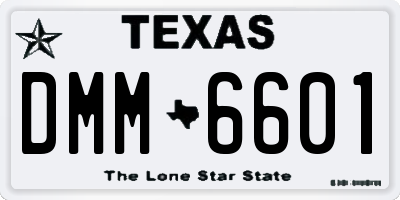 TX license plate DMM6601