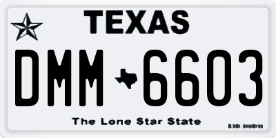 TX license plate DMM6603