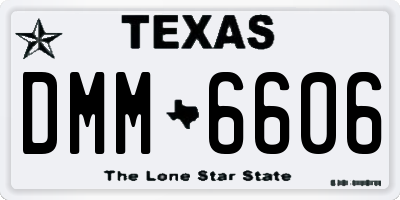 TX license plate DMM6606