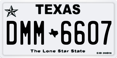 TX license plate DMM6607